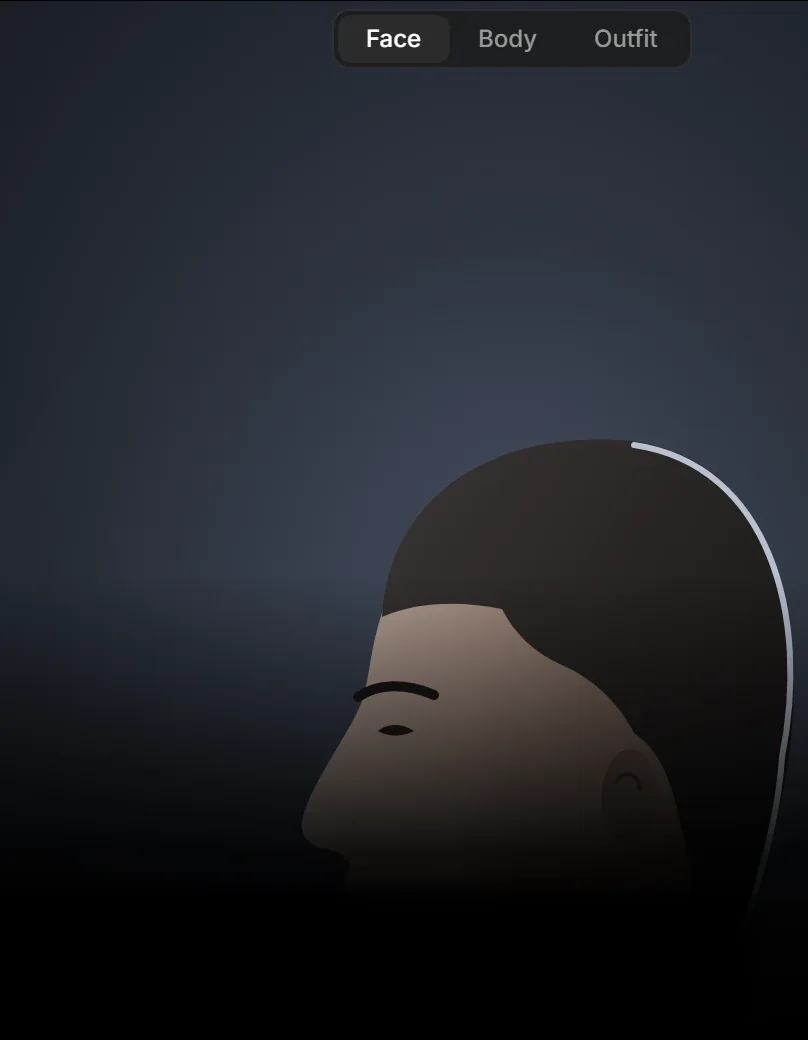 A digital human in profile, with Face, Body and Outfit tabs.
